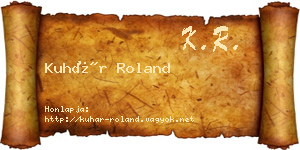 Kuhár Roland névjegykártya